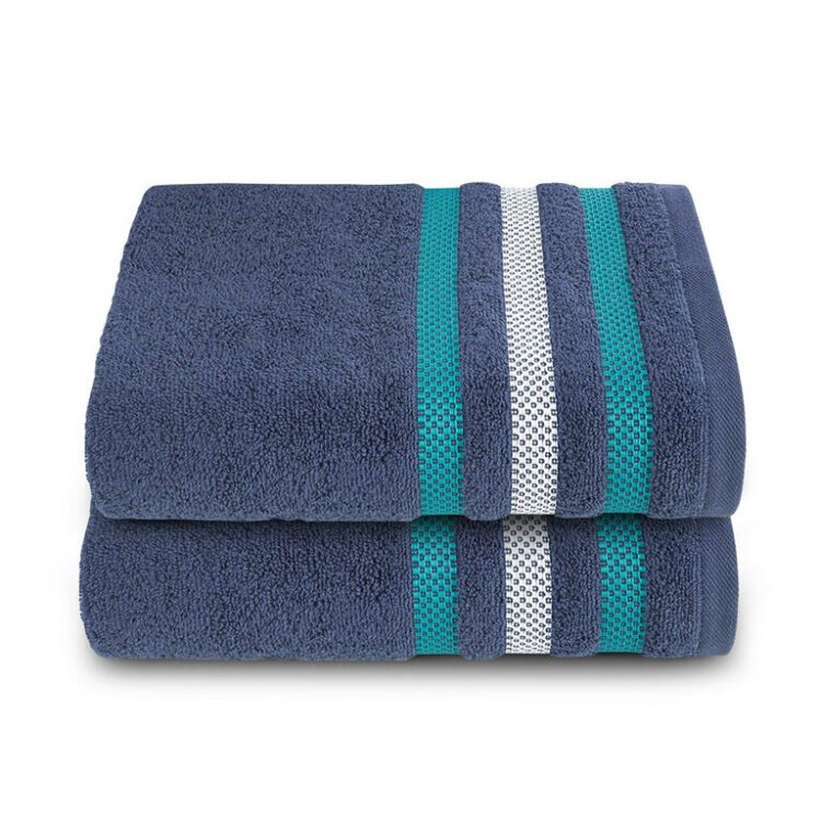 Sada 2 ks froté ručníků GRACIE modrá 50 x 90 cm