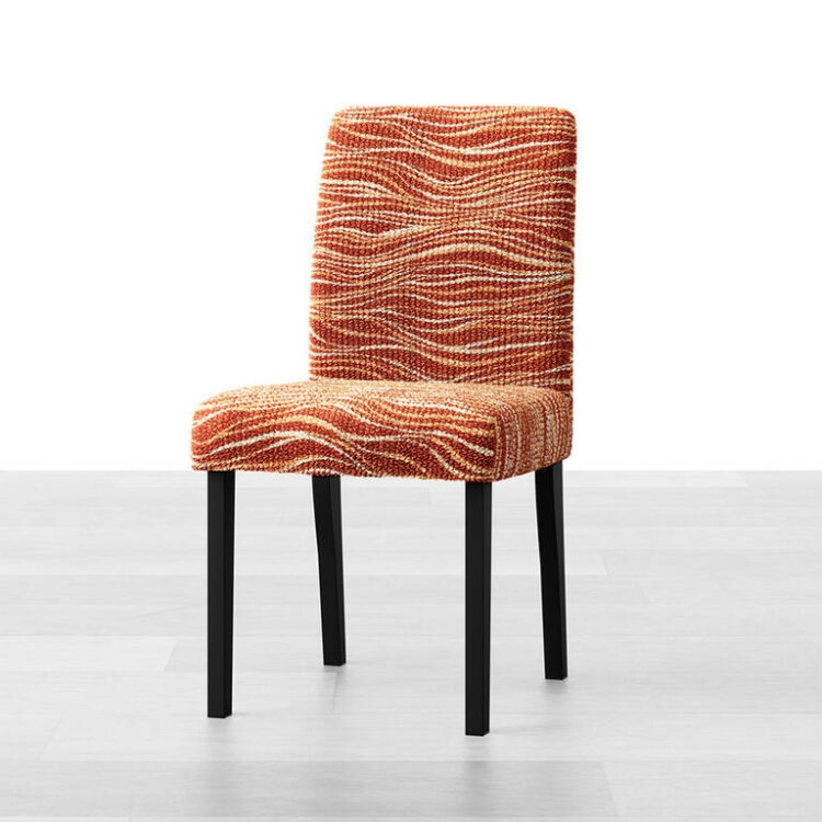 Bielastické potahy UNIVERSO NOVÉ žíhané cihlové židle s opěradlem 2 ks (45 x 45 x 50 cm)