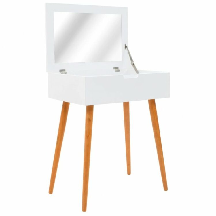 Toaletní stolek se zrcadlem bílá / hnědá Dekorhome