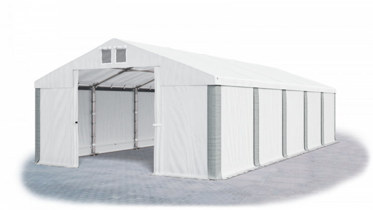 Garážový stan 5x6x2m střecha PVC 560g/m2 boky PVC 500g/m2 konstrukce ZIMA Bílá Bílá Šedé