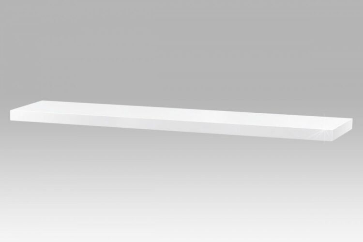 Nástěnná polička P-002 120 cm Bílá lesk