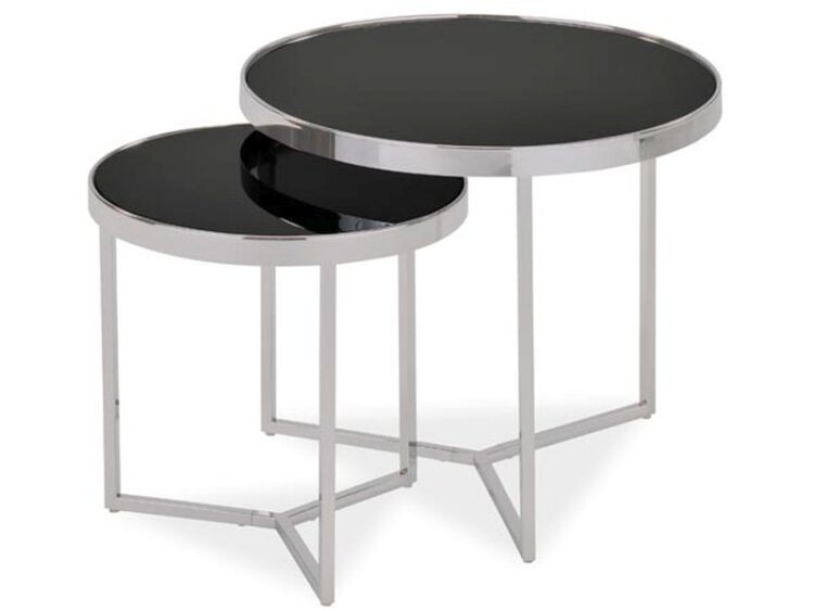 Konferenční stolek 2 ks DELIA II Stříbrná