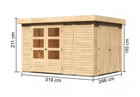 Dřevěný zahradní domek RETOLA 4 Dekorhome 319 cm