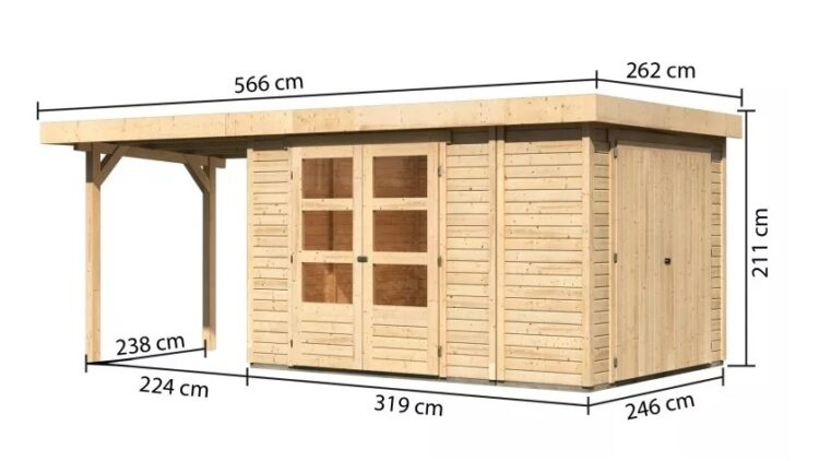 Dřevěný zahradní domek RETOLA 4 Dekorhome 543 cm