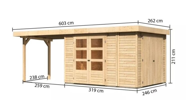 Dřevěný zahradní domek RETOLA 4 Dekorhome 578 cm