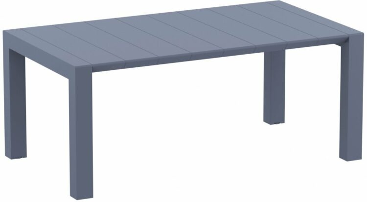 Rozkládací zahradní stůl 180+40 cm Tmavě šedá