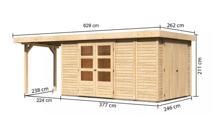 Dřevěný zahradní domek RETOLA 6 Dekorhome 601 cm
