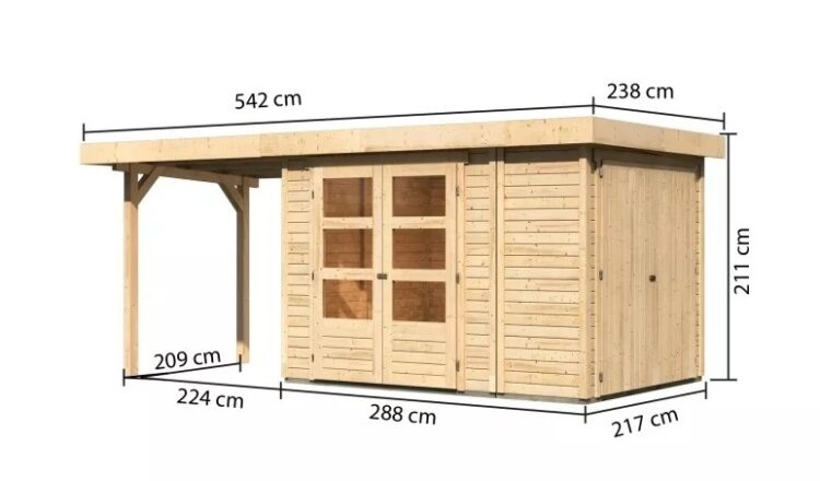 Dřevěný zahradní domek RETOLA 2 Dekorhome 512 cm