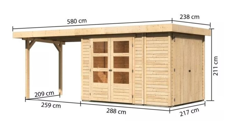 Dřevěný zahradní domek RETOLA 2 Dekorhome 547 cm