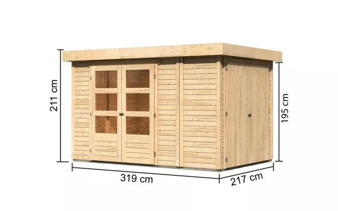 Dřevěný zahradní domek RETOLA 3 Dekorhome 319 cm