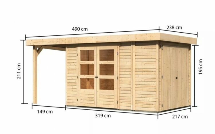Dřevěný zahradní domek RETOLA 3 Dekorhome 468 cm