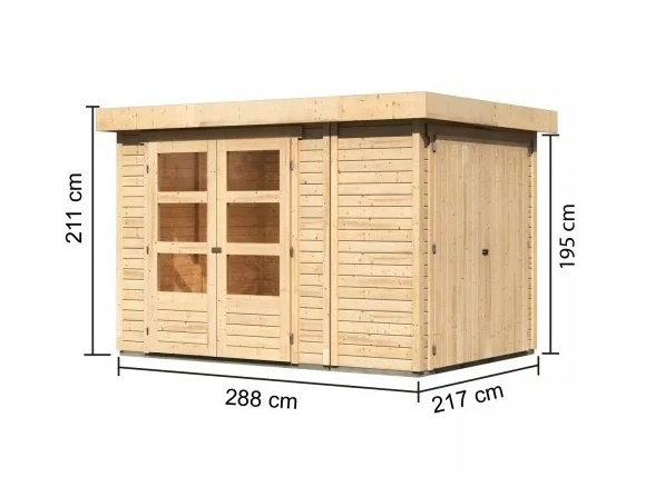 Dřevěný zahradní domek RETOLA 2 Dekorhome 288 cm