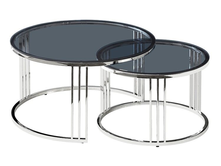 Konferenční stolek 2 ks VIENNA Stříbrná