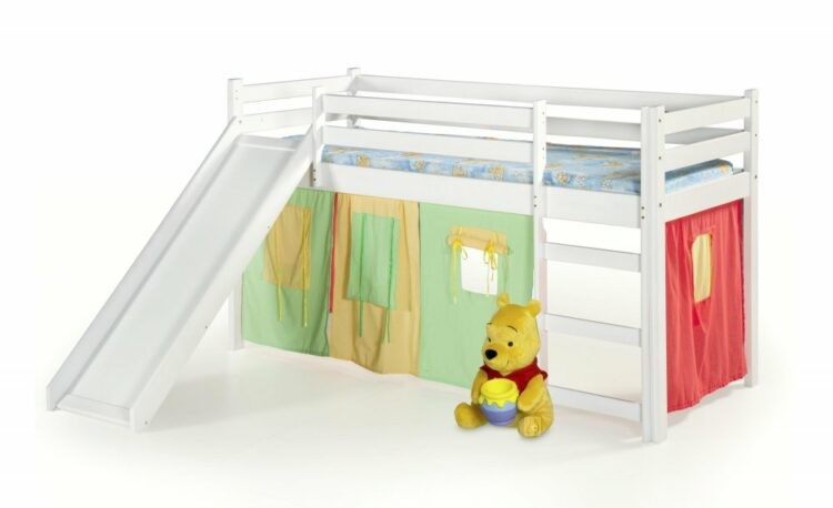 Dětská patrová postel se skluzavkou NEO PLUS Bílá