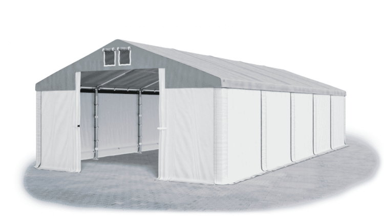 Garážový stan 5x6x3m střecha PVC 560g/m2 boky PVC 500g/m2 konstrukce ZIMA Bílá Šedá Bílé