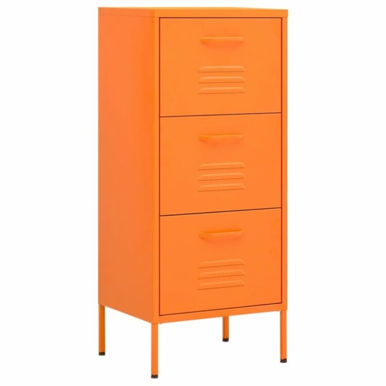 Plechová skříňka Dekorhome Oranžová