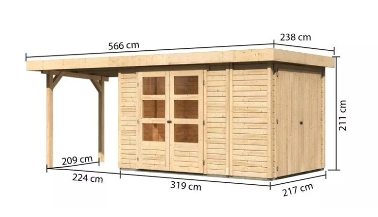 Dřevěný zahradní domek RETOLA 3 Dekorhome 543 cm