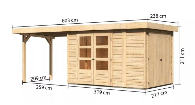 Dřevěný zahradní domek RETOLA 3 Dekorhome 578 cm