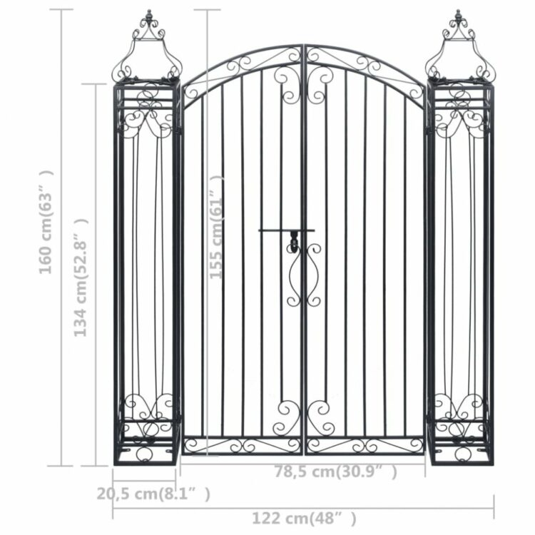 Okrasná zahradní brána kov Dekorhome 160 cm