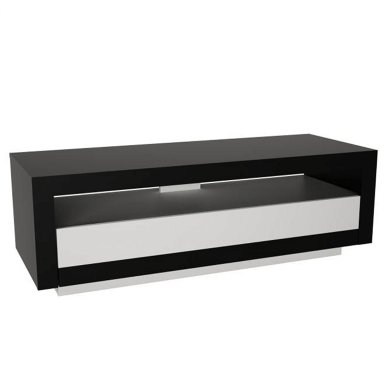 TV stolek s vyklápěcí zásuvkou AGNES Černá / bílá