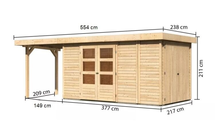 Dřevěný zahradní domek RETOLA 5 Dekorhome 526 cm